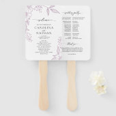 シンプルフローラエレガントラベンダー結婚式 プログラム ハンドファン (正面&裏面)