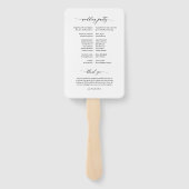 シンプルフローラエレガント白黒結婚式 プログラム ハンドファン (裏面)