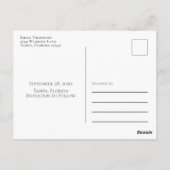 シンプルフローラエレガント赤面グレーローズブーケ ポストカード (裏面)