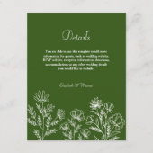 シンプルフローラオリーブ結婚グリーンのエンクロージャカード エンクロージャーカード (正面)
