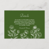 シンプルフローラオリーブ結婚グリーンのエンクロージャカード エンクロージャーカード (正面)