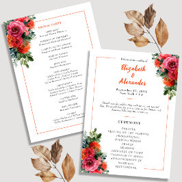 シンプルフローラオレンジ&ピンク結婚ズ プログラム