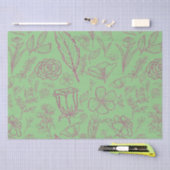 シンプルフローラオン緑 | 薄葉紙 (クラフト)