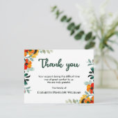 シンプルフローラカラフル水彩記念葬式 サンキューカード (スタンド正面)