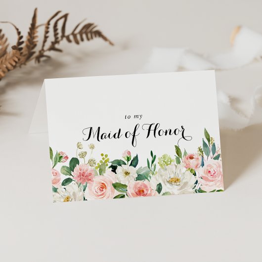 シンプルフローラグリーンフリージュブライダルパーティありがとう サンキューカード