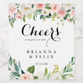 シンプルフローラグリーン応援結婚ズのワインラベル ワインラベル (シングルラベル)