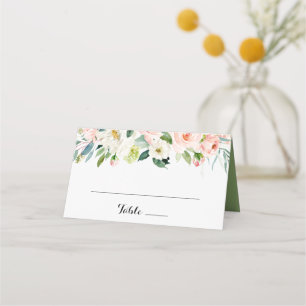 シンプルフローラグリーン書道結婚座席表 プレイスカード