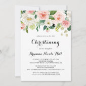 シンプルフローラグリーン書道《キリスト教》洗礼式や命名式 招待状 (正面)