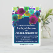 シンプルフローラコンテンポラリー結婚カスケード 招待状 (スタンド正面)