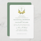 シンプルフローラシトラス結婚式招待状 招待状 (正面/裏面)