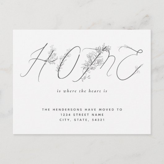 シンプルフローラスクリプトの新しいホーム移動のお知らせ ポストカード (正面)