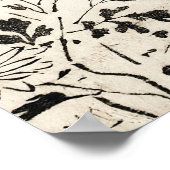 シンプルフローラスケッチヴィンテージアート ポスター (角)