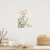 シンプルフローラスケッチヴィンテージアート ポスター (キッチン)