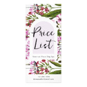 シンプルフローラスパおよびサロン価格表 ラックカード (正面)