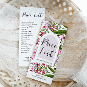 シンプルフローラスパおよびサロン価格表 ラックカード