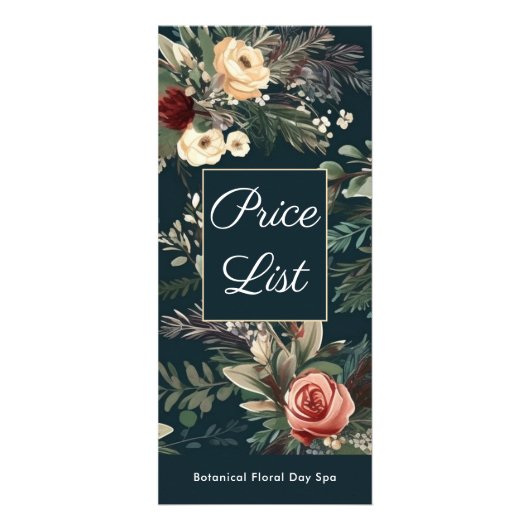 シンプルフローラスパおよびサロン価格表 ラックカード (正面)