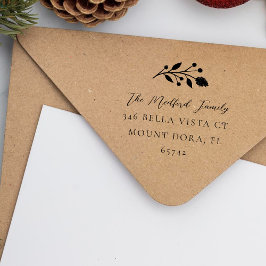 シンプルフローラスプリッエレガントグアドレス ラバースタンプ