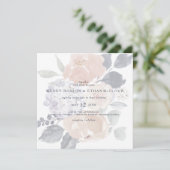 シンプルフローラス素朴クエア結婚式招待状 招待状 (スタンド正面)