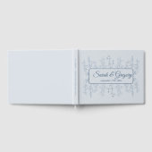 シンプルフローラダスティブルー結婚ズ ゲストブック (全面)