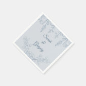 シンプルフローラダスティブルー結婚ズ スタンダードカクテルナプキン (角)