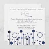 シンプルフローラドットリハモダンーサルディナー 招待状 (正面/裏面)