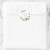 シンプルフローラハッピーイースター |シール ラウンドシール (バッグ)