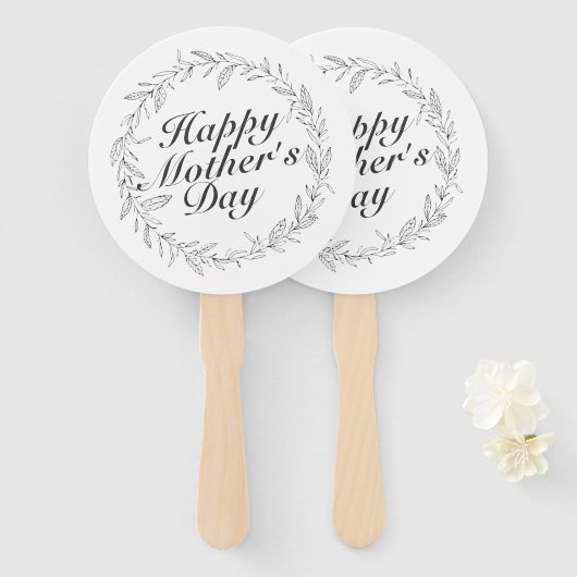 シンプルフローラハッピーマザーズデイリースハンドファン ハンドファン (正面&裏面)