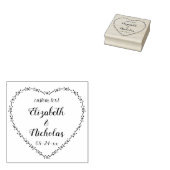 シンプルフローラハートリース素朴カントリーウェディング ラバースタンプ (押印)