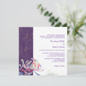 シンプルフローラパープル結婚ズ 招待状 (スタンド正面)