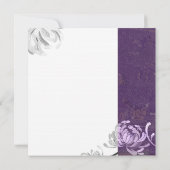 シンプルフローラパープル結婚ズ 招待状 (裏面)