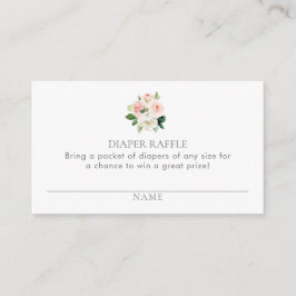 シンプルフローラピンクおむつラッフルチケット筐体 エンクロージャーカード