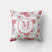 シンプルフローラピンクグレーベイビーガールカワイトモノグラム クッション (裏面)