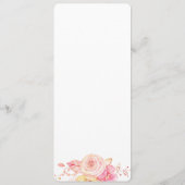 シンプルフローラブライダルシャワーメニューカード メニュー (裏面)