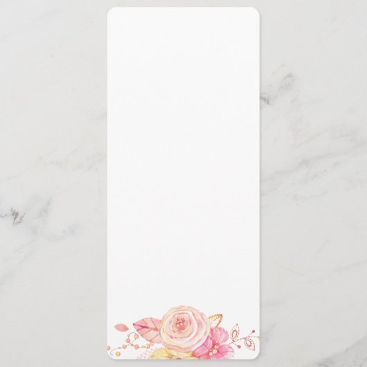 シンプルフローラブライダルシャワーメニューカード メニュー (裏面)