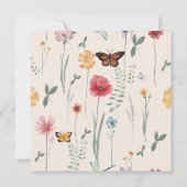 シンプルフローラブルーワイルドフラワーチョイス結婚ズ セーブザデート (裏面)