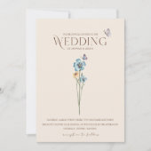 シンプルフローラブルーワイルドフラワーチョイス結婚ズ 招待状 (正面)