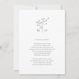 シンプルフローラブーケ結婚写真 サンキューカード