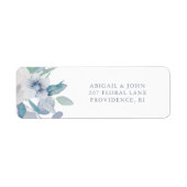 シンプルフローラホワイト結婚差出人住所 ラベル (正面)