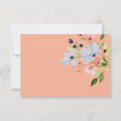 シンプルフローラボホブラック&ピンク結婚ズ サンキューカード (裏面)