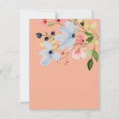 シンプルフローラボホブラック&ピンク結婚ズ サンキューカード (裏面)