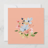 シンプルフローラボホブラック&ピンク結婚ズ セーブザデート (裏面)