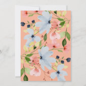 シンプルフローラボホブラック&ピンク結婚ズ 招待状 (裏面)