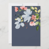 シンプルフローラボホブルーとピンク結婚ズ セーブザデート (裏面)