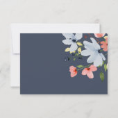 シンプルフローラボホブルーとピンク結婚ズ 出欠カード (裏面)