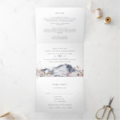 シンプルフローラマウンテン結婚の写真をすべて1つ 三つ折り招待状 (内部)