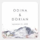 シンプルフローラマウン結婚テンの封筒用シール スクエアシール (正面)