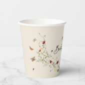シンプルフローラミニマルブライダルシャワーパーティー 紙コップ (正面)