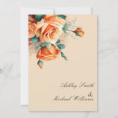 シンプルフローラミニマル秋オ結婚レンジズ セーブザデート (裏面)