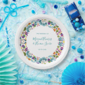 シンプルフローラメ結婚キシコパーソナライズされたン ペーパープレート (パーティー)