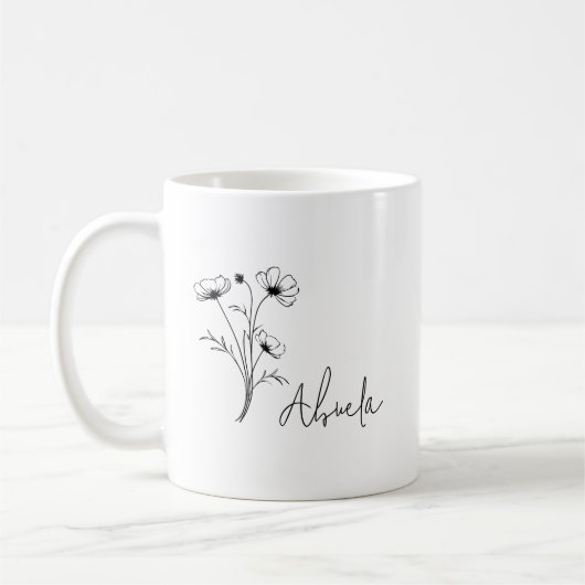 シンプルフローラモダンアブエラマグ コーヒーマグカップ (左)